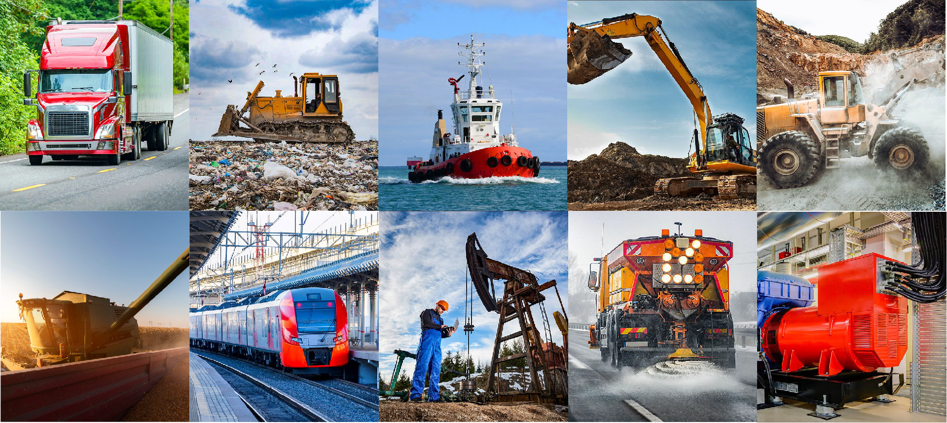collage of various industries fleetguard supports